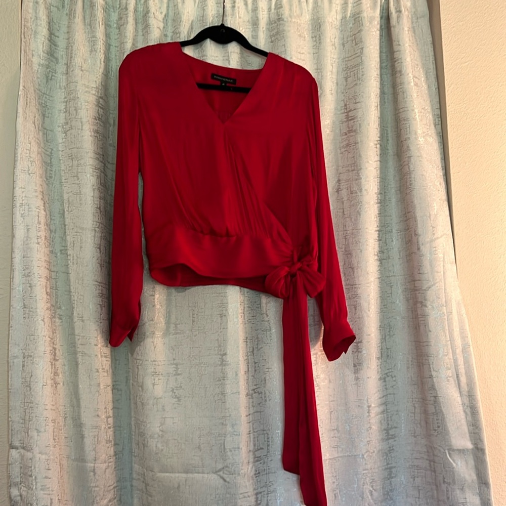 Banana Republic satin illusion wrap shirt